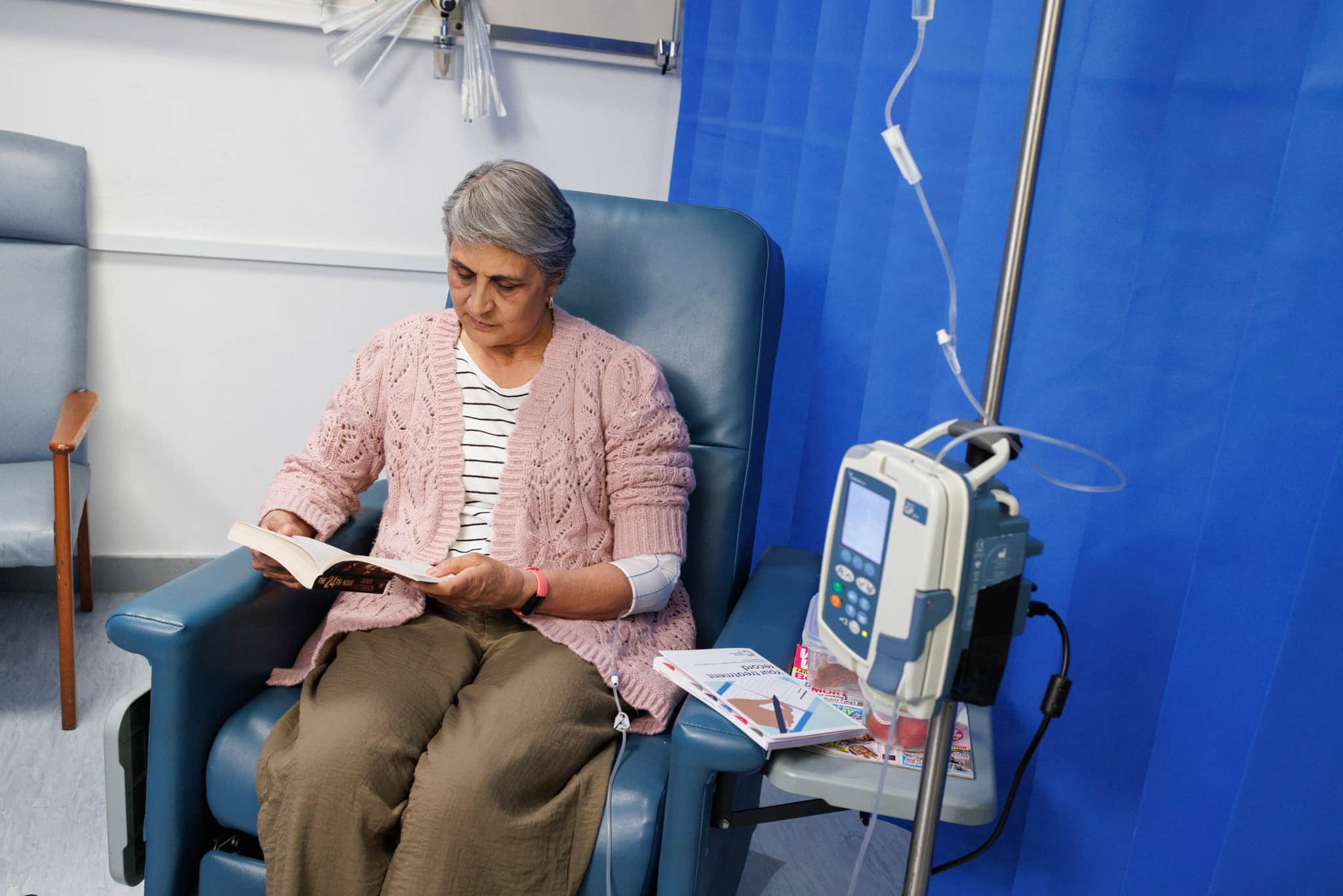 Patient undergoing Chemotherapy at the hospital.