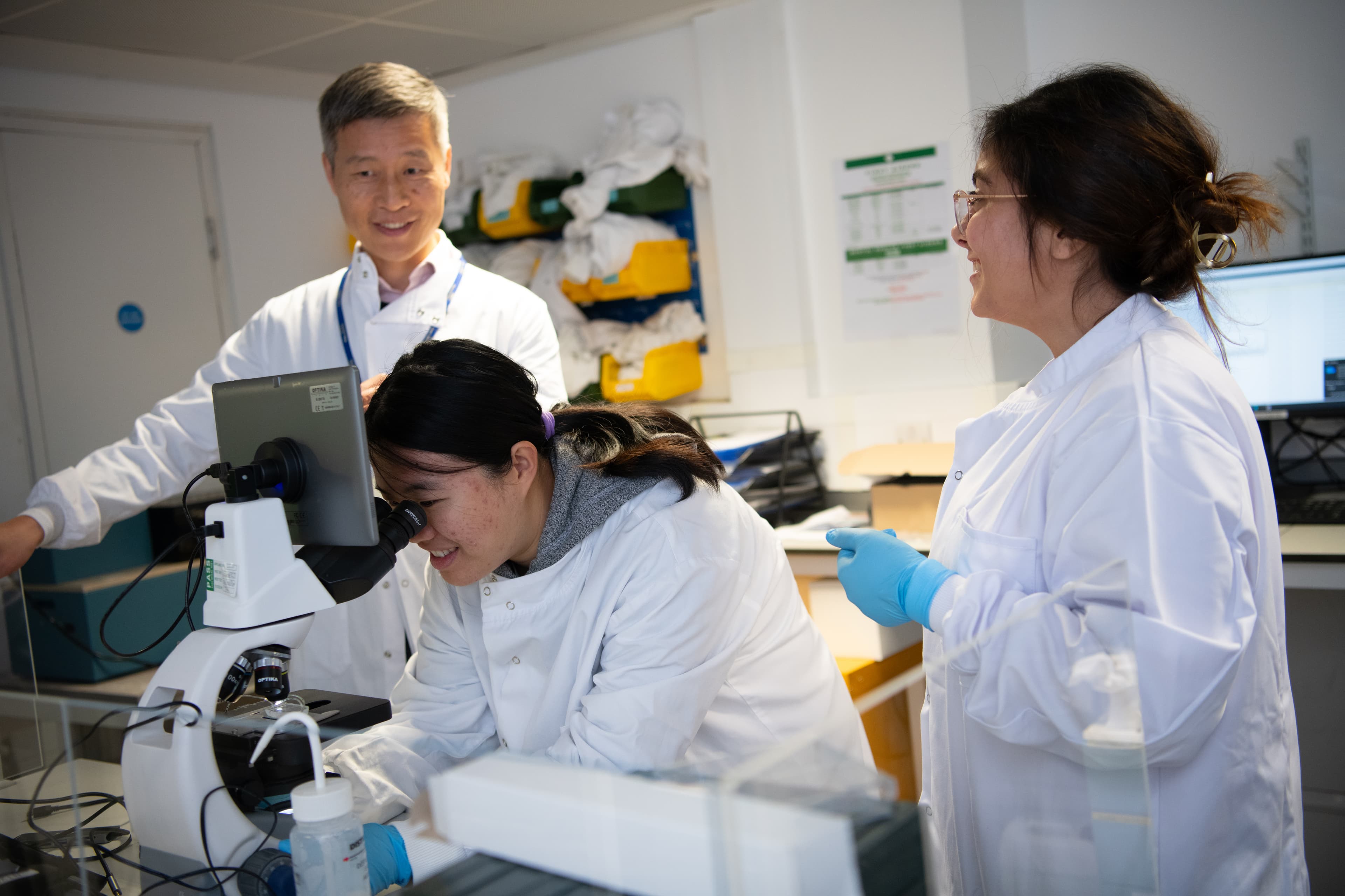 Image of 3 researchers in a lab.