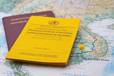 Photograph of passport and vaccinations certificate .