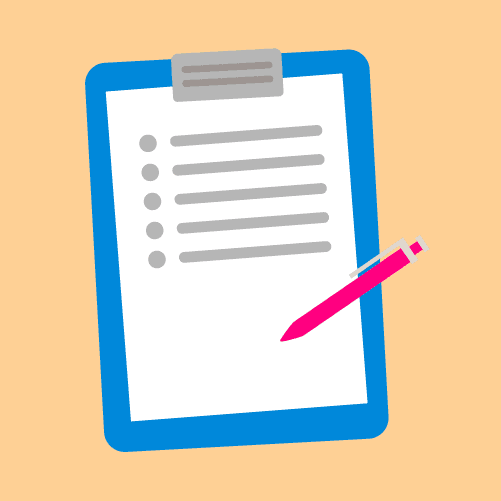 CRUK illustration of a clipboard.