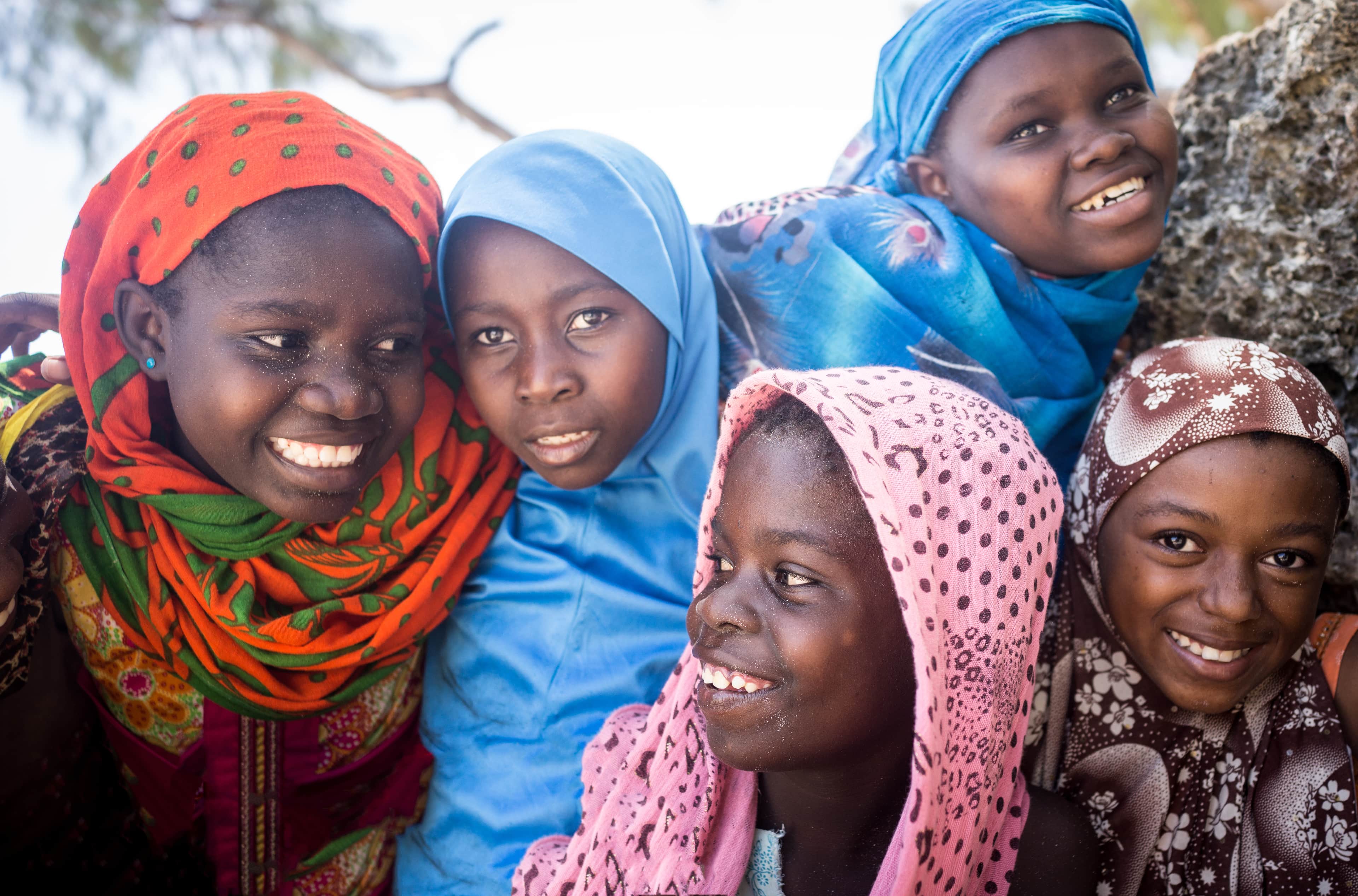 African girls group portrait.