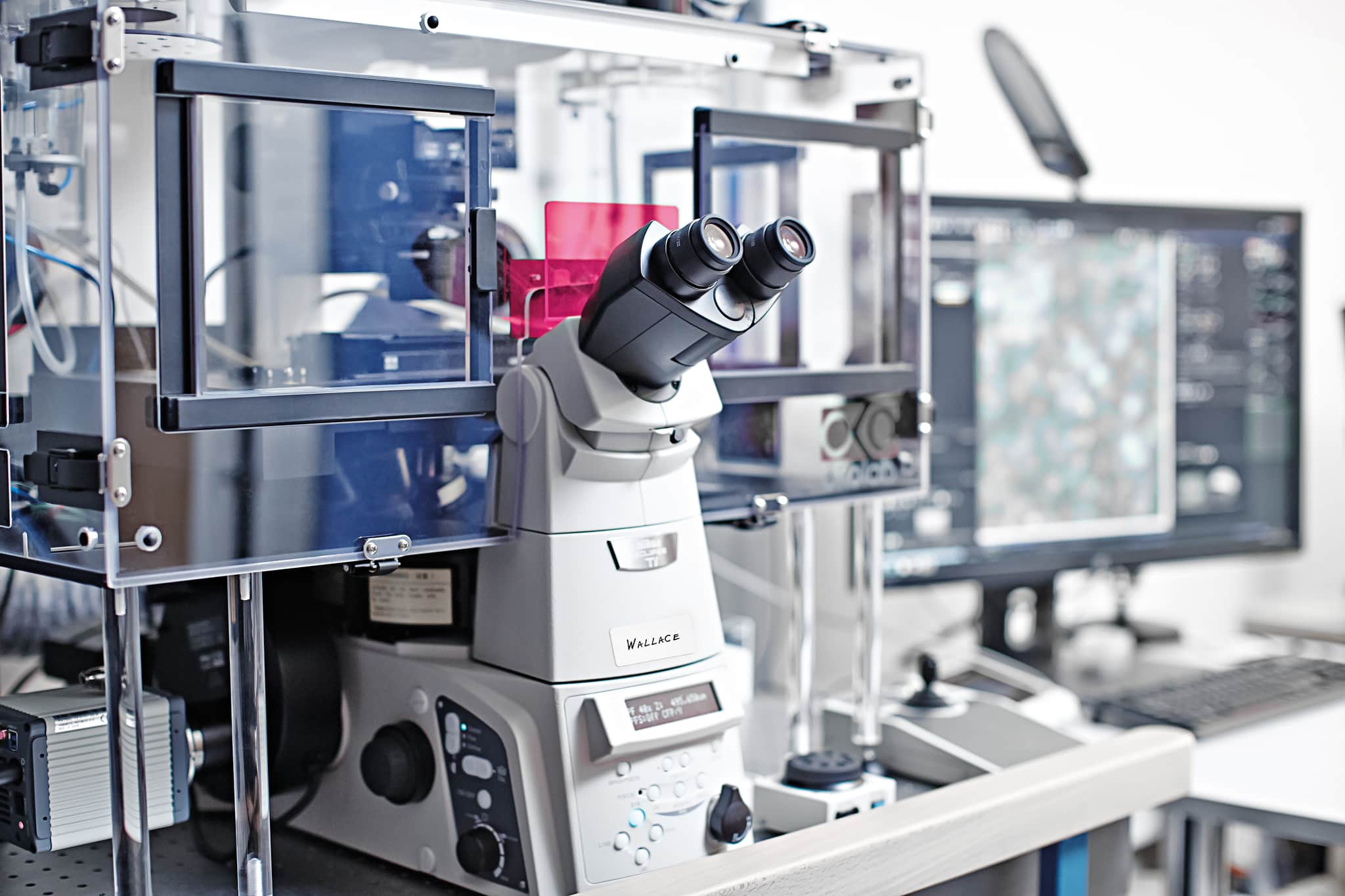 Equipment in microscopy suite.