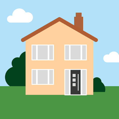 An illustration of a house - depicting property and land.