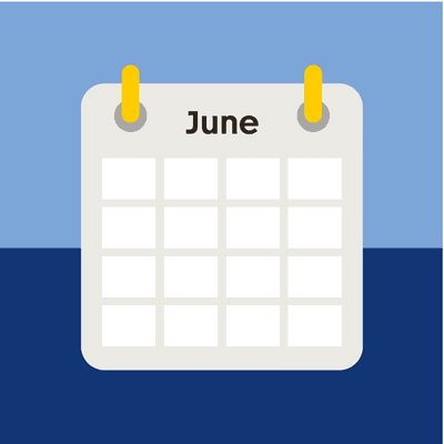 Illustration of a calendar showing June.
