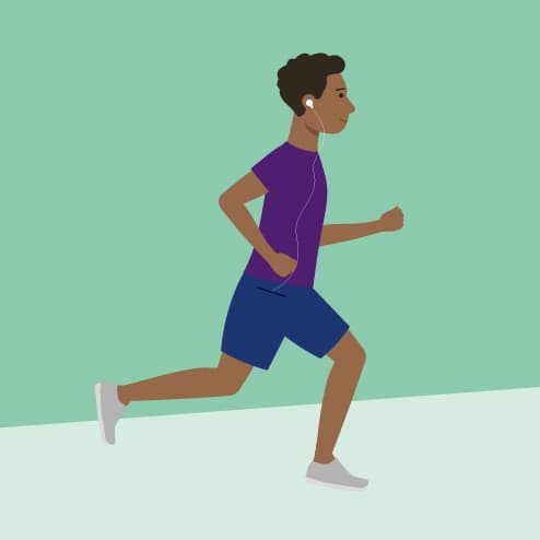 An illustration of a person running.