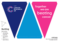 A Cancer Research UK illustration of bunting.