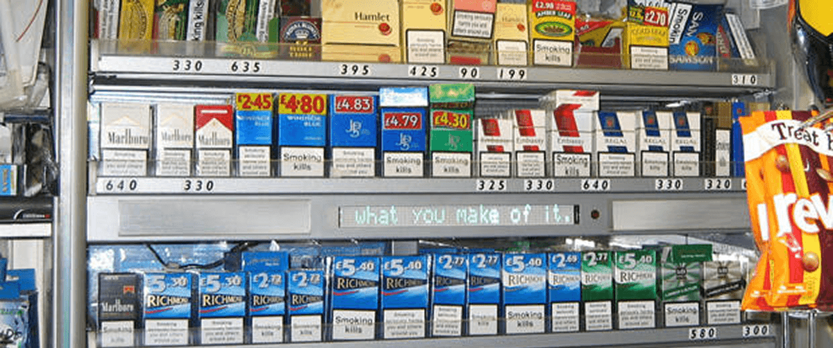 A photo of cigarette packs.