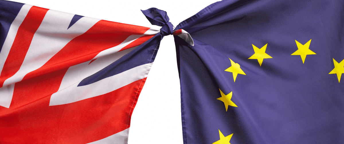 Cancer Research UK is working to support UK-EU research collaboration-image of UK and EU flags tied together at the top.