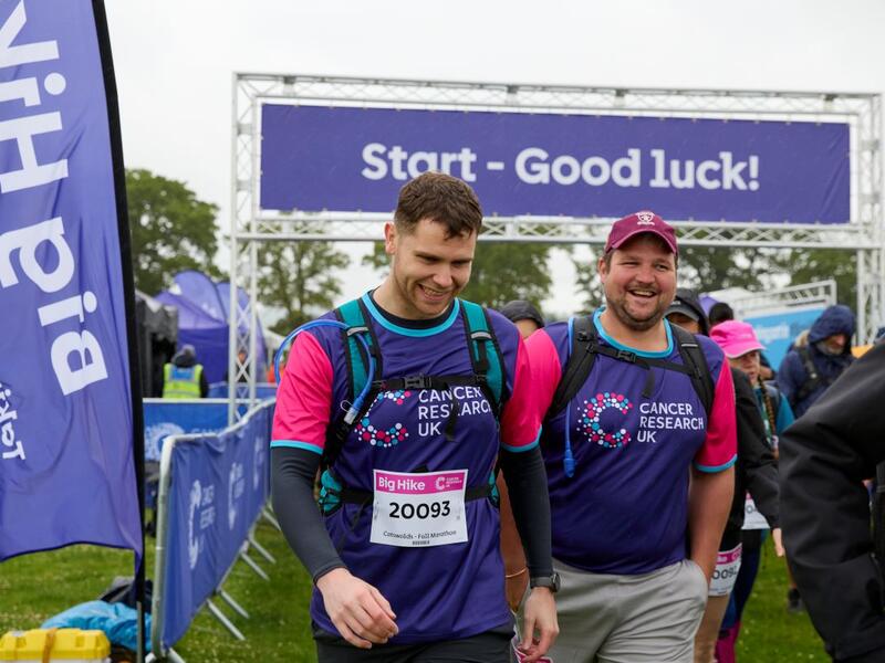 2 men setting off for a Big Hike event