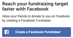 Facebook Fundraising Button Screenshot of Facebook Fundraising option on CRUK Giving Page