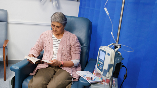 Patient undergoing Chemotherapy at the hospital Patient undergoing Chemotherapy at the hospital