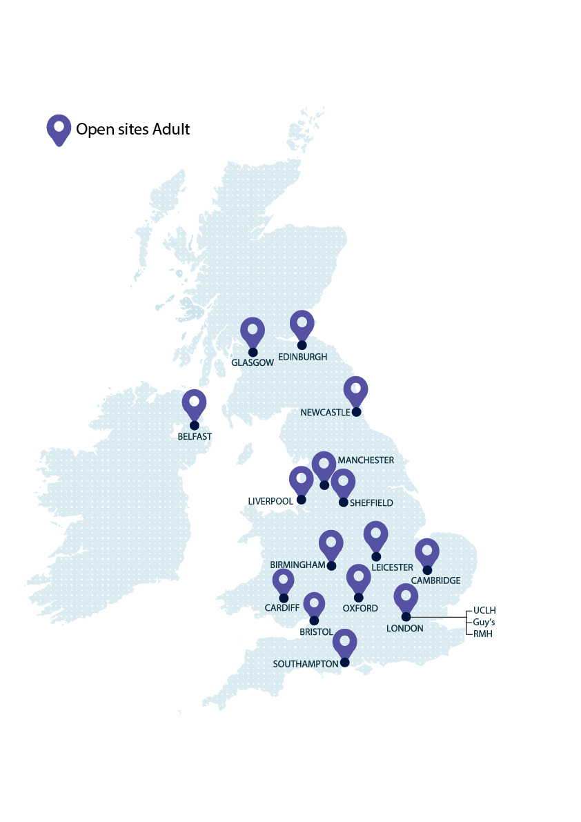 open sites on UK map