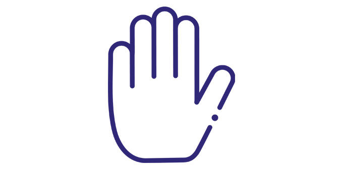 Stop hand icon