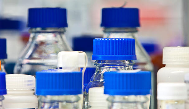Bottles in a lab