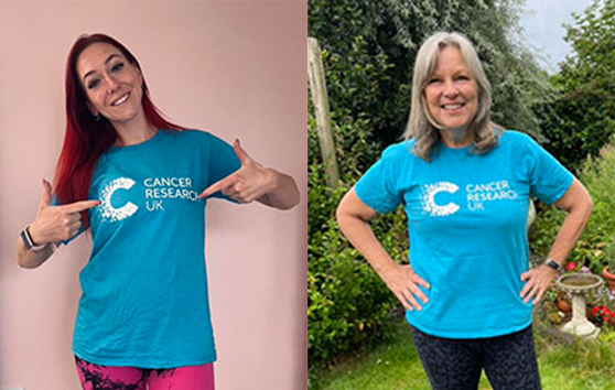 UGC image of 2 women wearing CRUK t-shirts