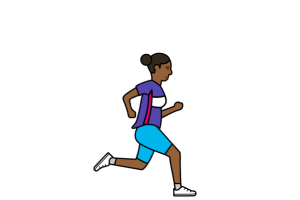 Female runner in a CRUK t-shirt icon