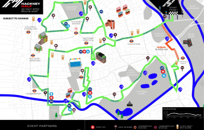 Hackney half marathon route map