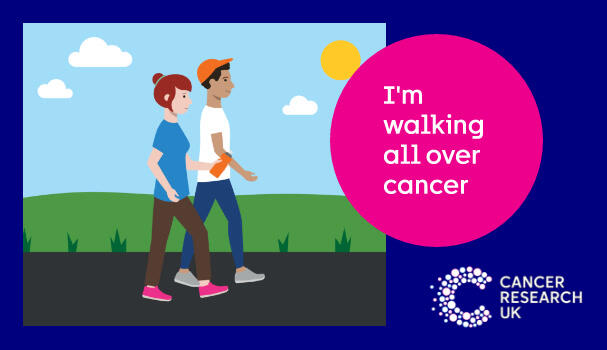 a cartoon of two people walking in the sunshine