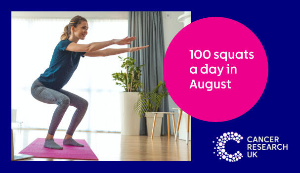 Lady performing squat in living room