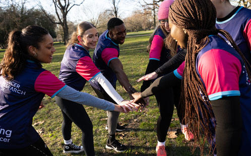 group huddle outdoors