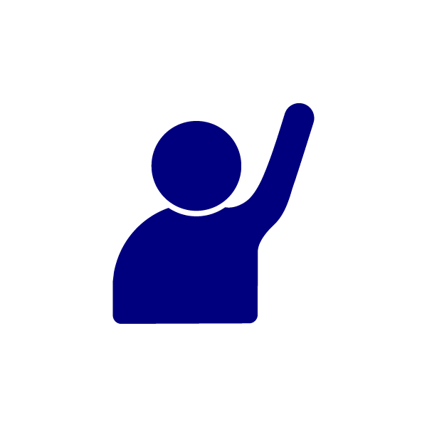 Navy icon depicting survival - illustration of person with one arm in the air