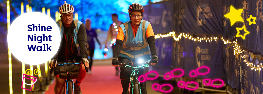 Shine Night Walk volunteers cycling