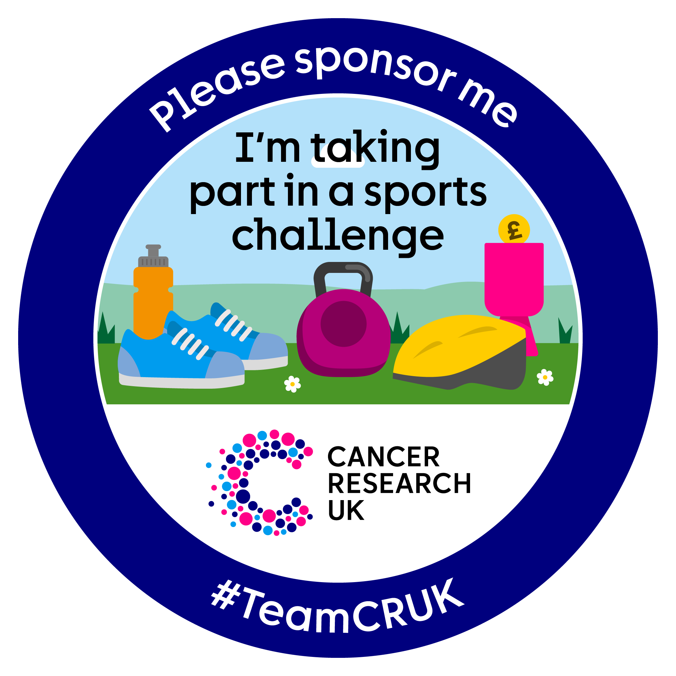Shareable badge that says I'm taking part in a Sports Challenge