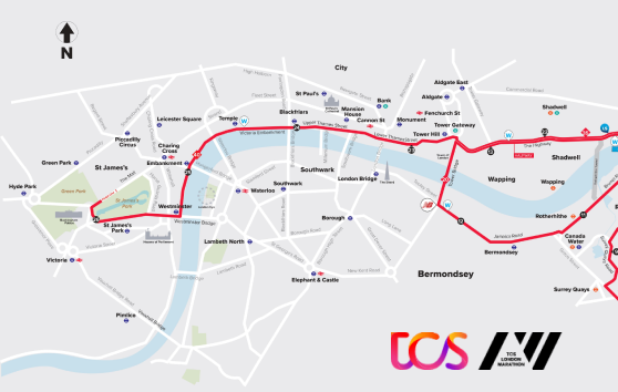 Download TCS London Marathon 2022 route map TCS London Marathon 2022 route map