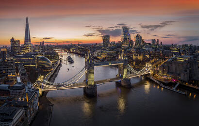 London skyline with Tower Bridge