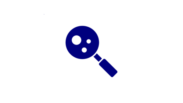 navy icon of magnifying glass