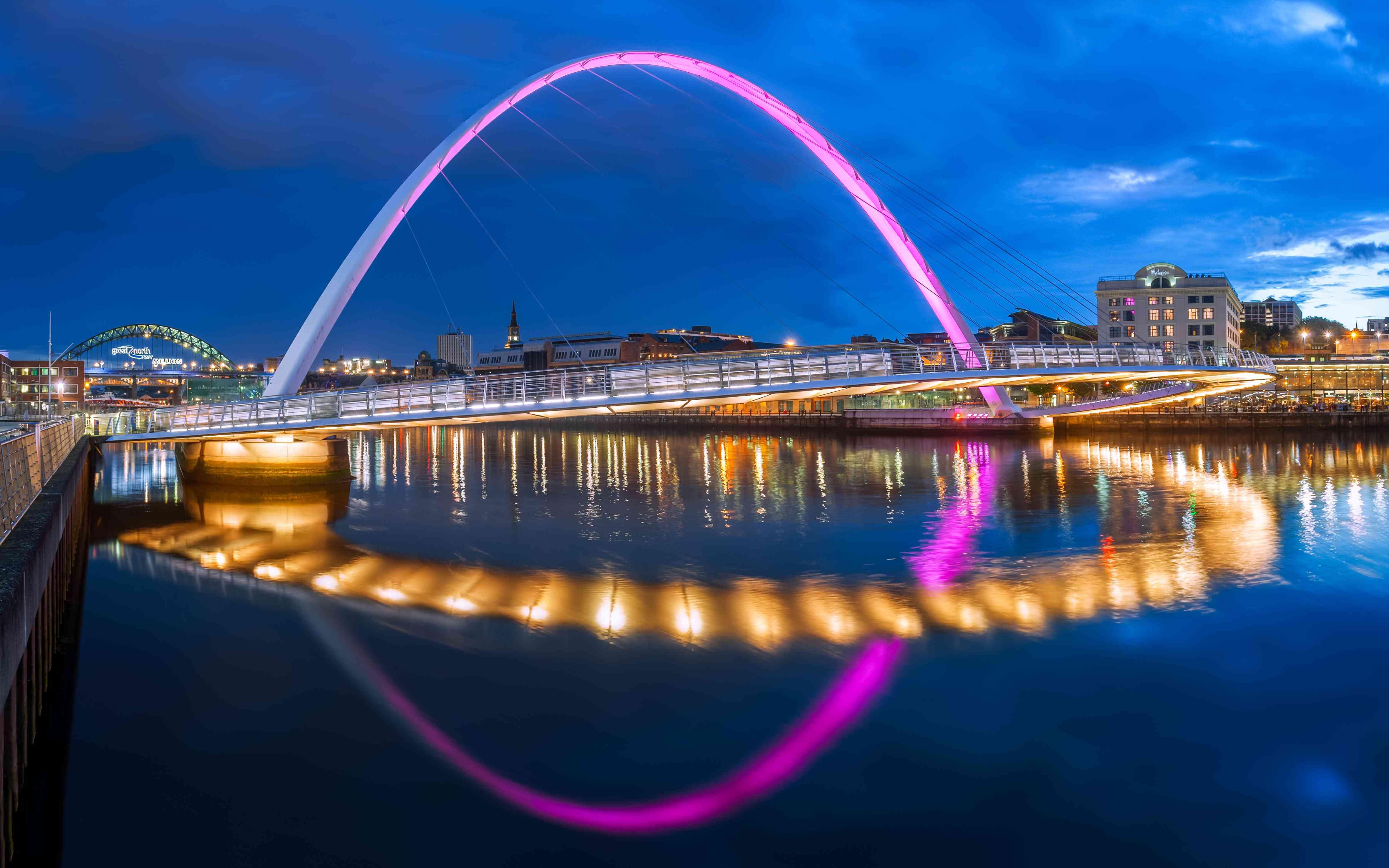 The Tyne Bridge in Newcastle at night