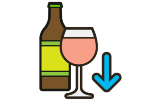 An illustration of cutting down on alcohol