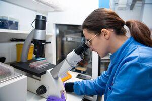 A photo of a researcher in a lab