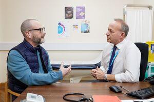 Two researchers at the lab