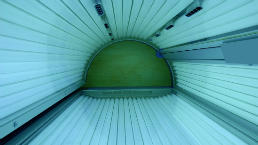 Interior of a sunbed