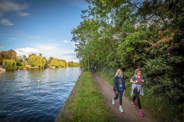 People enjoying a trek