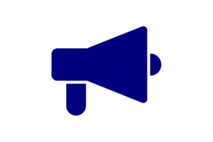 Navy blue megaphone icon Navy blue megaphone icon