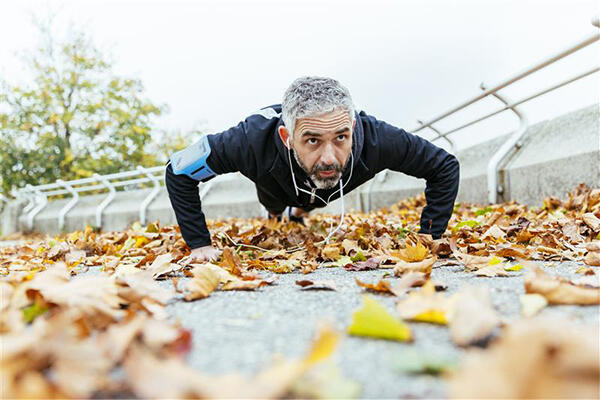 Man doing a press up