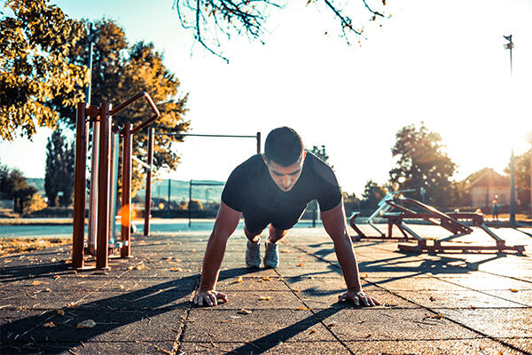 Man doing a press up